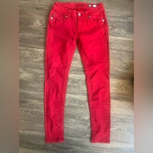 Miss Me Red Mid-rise Skinny Jeans Size: 26